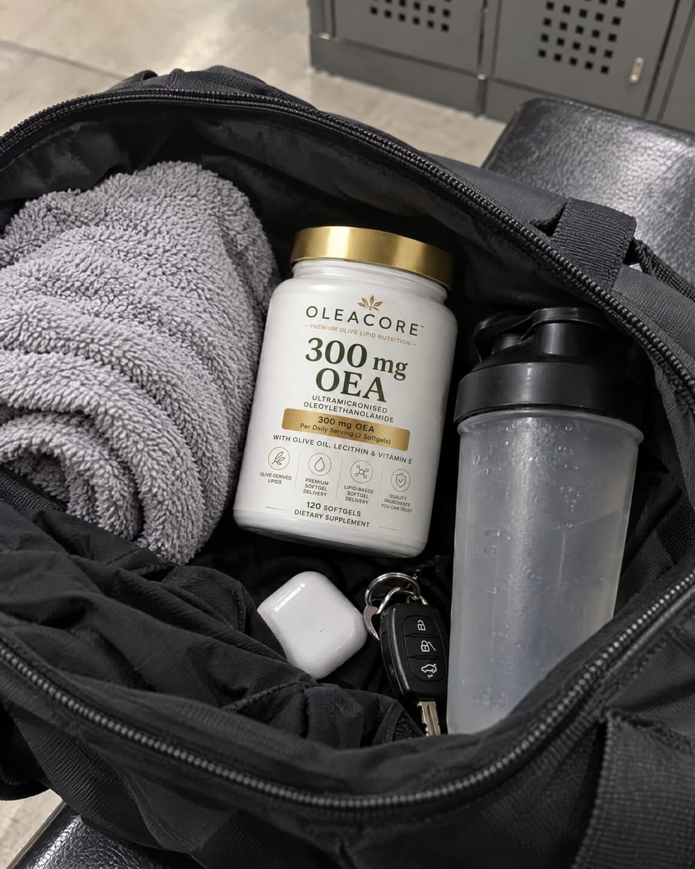 Packed for the gym.